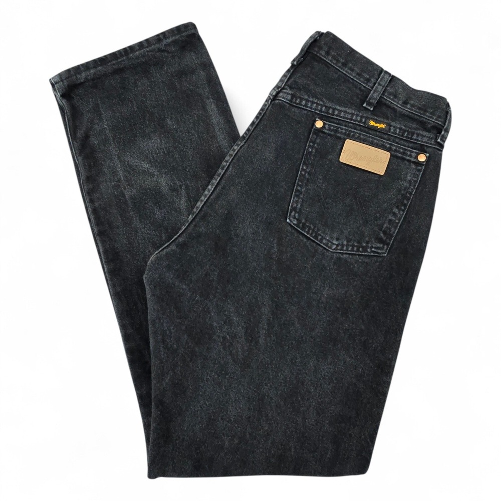 Wrangler Cowboy Cut 13MWZWK Shadow Black Straight Leg Jeans Mens 38x34 EUC